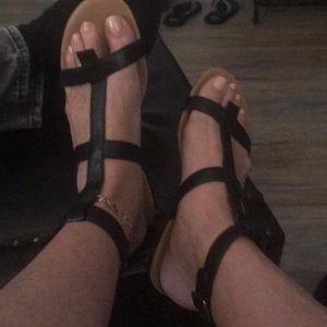 Black gladiator sandals